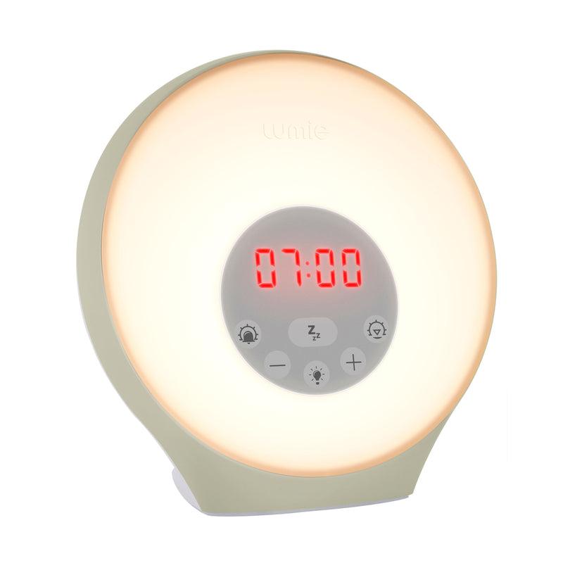 Lumie Sunrise Alarm lysvækkeur med rundt lysfelt og rødt display
