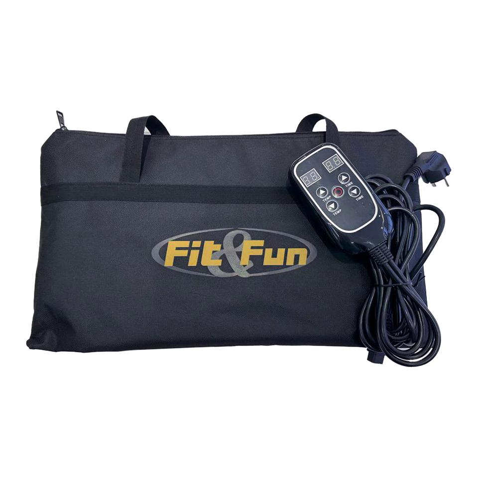Infrarødt sauna bælte fra Fit & Fun spændt om kroppen